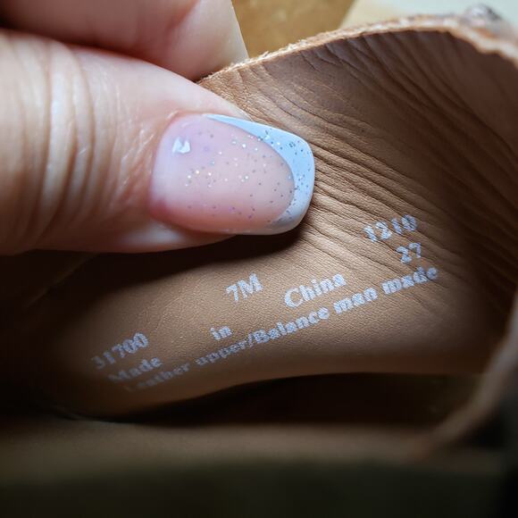 Clarks Women's 7 Brown Metallic Leather Wedge Sandals Buckle Ankle Strap Boho - Picture 7 of 8